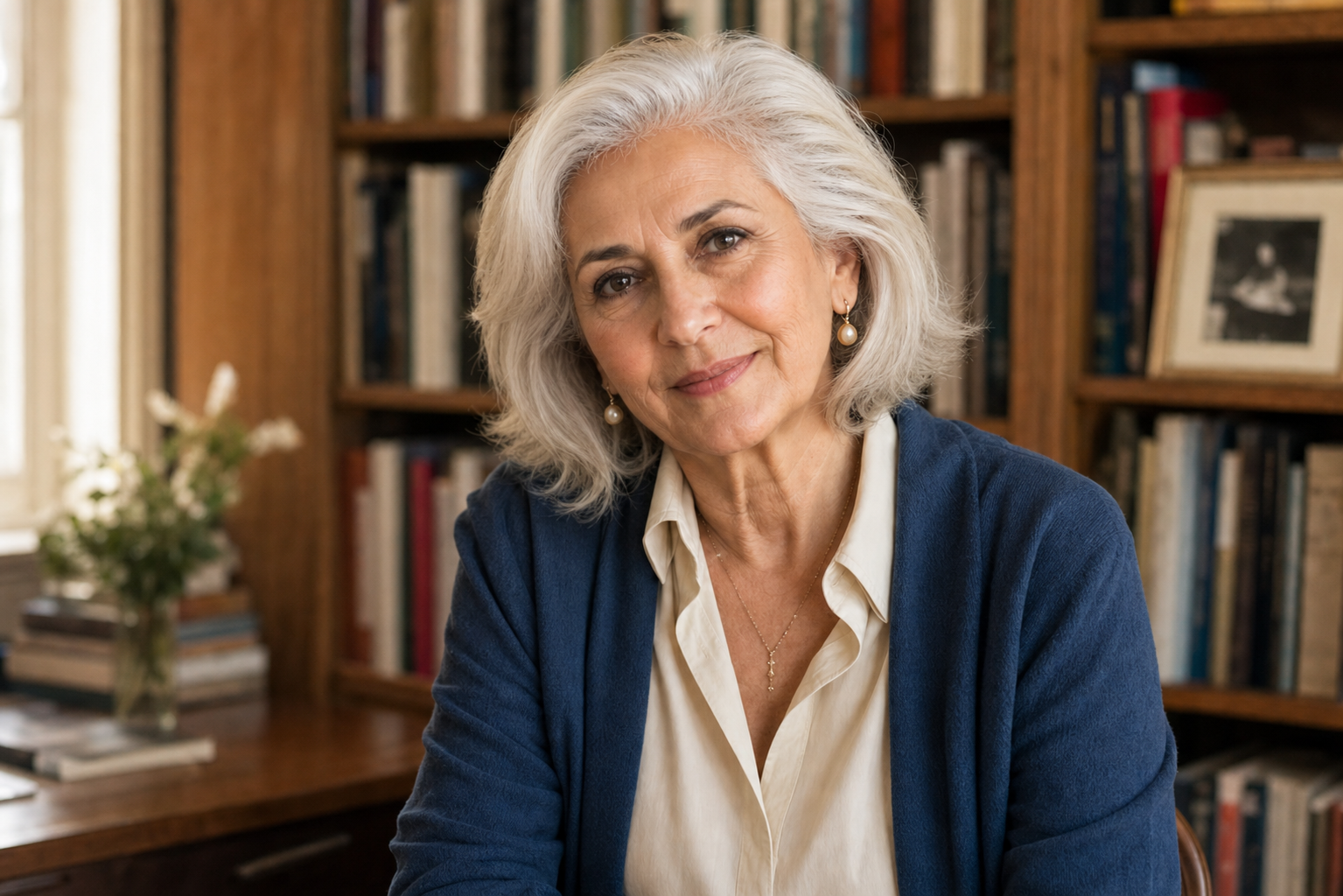 Retrato de Rosario Lopez en su estudio